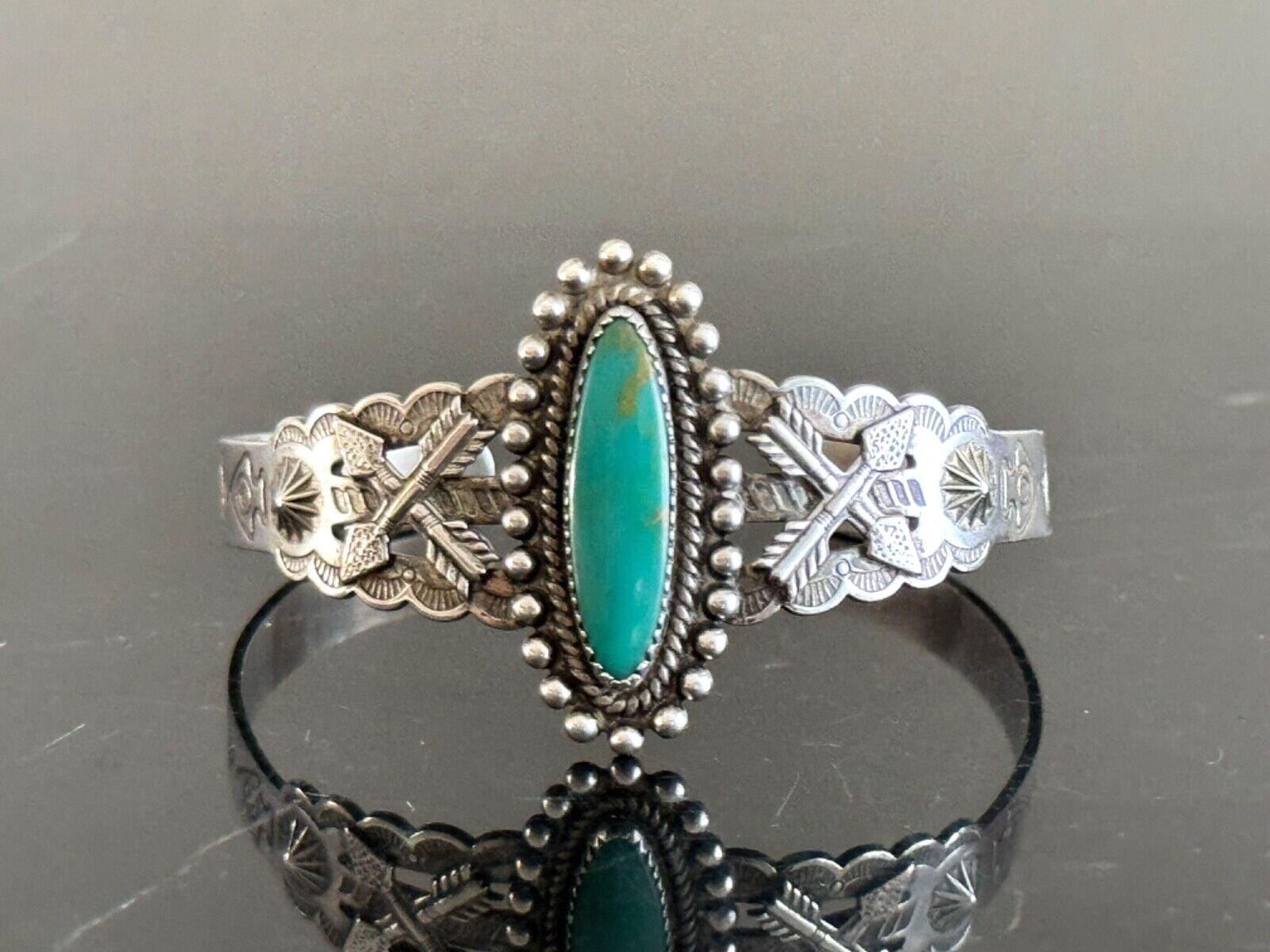 Important Vintage Native American Jewelry Navajo Ivan Kee Turquoise Sterling Silver Bracelet Old Important Vintage Native American Jewelry Navajo Ivan Kee Turquoise Sterling Silver Bracelet Old
