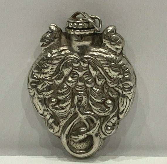 Antique Repousse Sterling Silver .925 Flask Bottl… - image 1