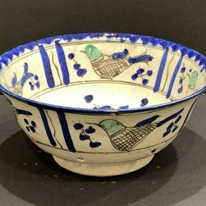 Old Mexican Talavera Majolica Art Pottery Colander