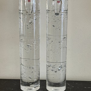 Iittala Finland Timo Sarpaneva Arkipelago 11 3/4&quot; Tall Glass Candlesticks
