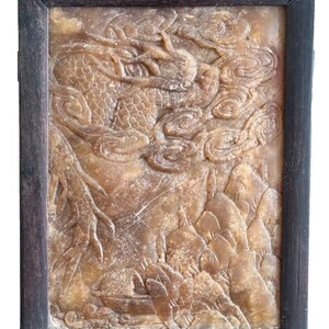 Antique Chinese Carved Stone Plaque