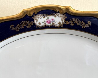 Vintage Reichenbach Echt Kobalt Germany Cobalt Blue & Gold Oval