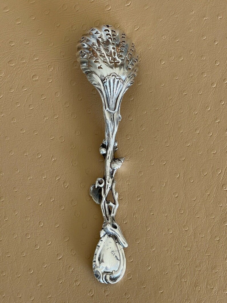 Impressive Victorian Sterling Silver Sugar Sifter Spoon 80 Etsy
