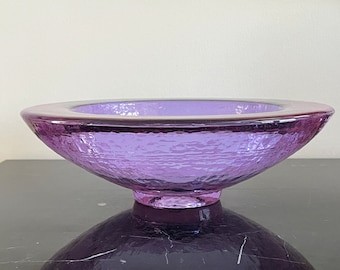 Fire and Light Recycled Art Glass Lavender Neodymium 10 3/4&quot; Wide Lipped Bowl