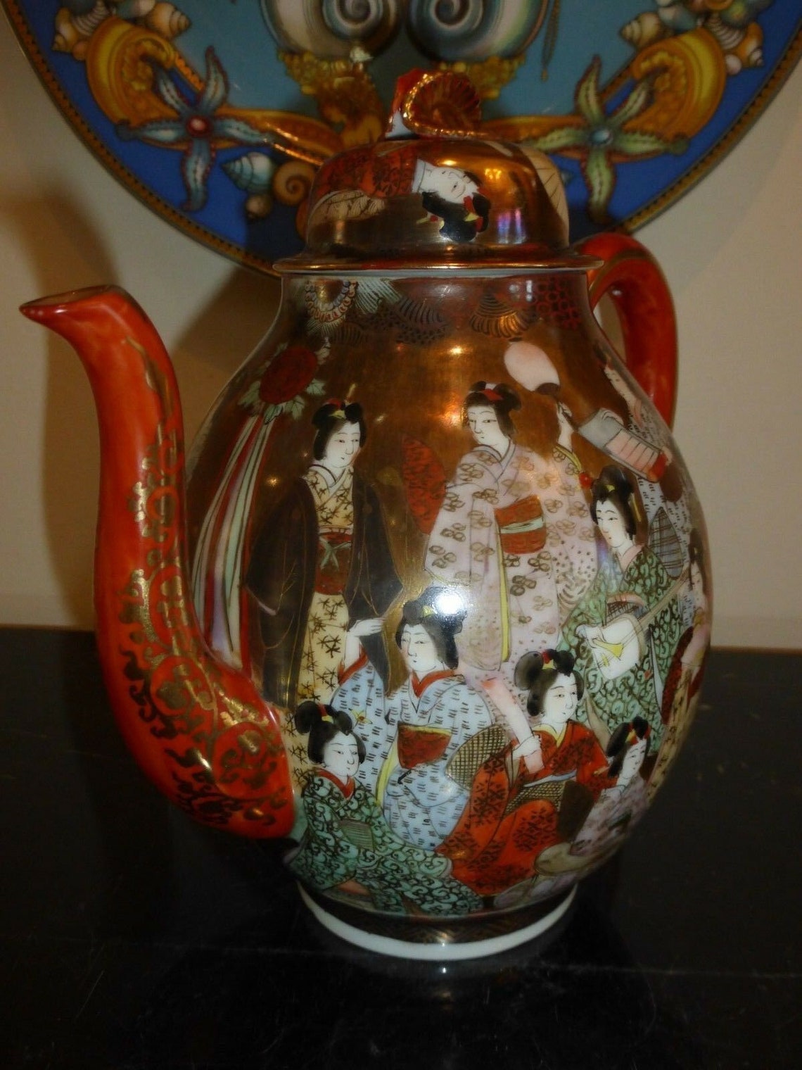 Antique Japanese Kutani Porcelain GEISHAS Tea Set Signed Dai Etsy