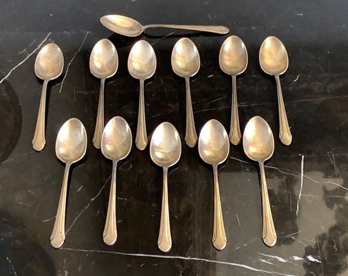 Vintage Alvin Romantique Sterling Silver Pat 1933 Set of 12 Teaspoons