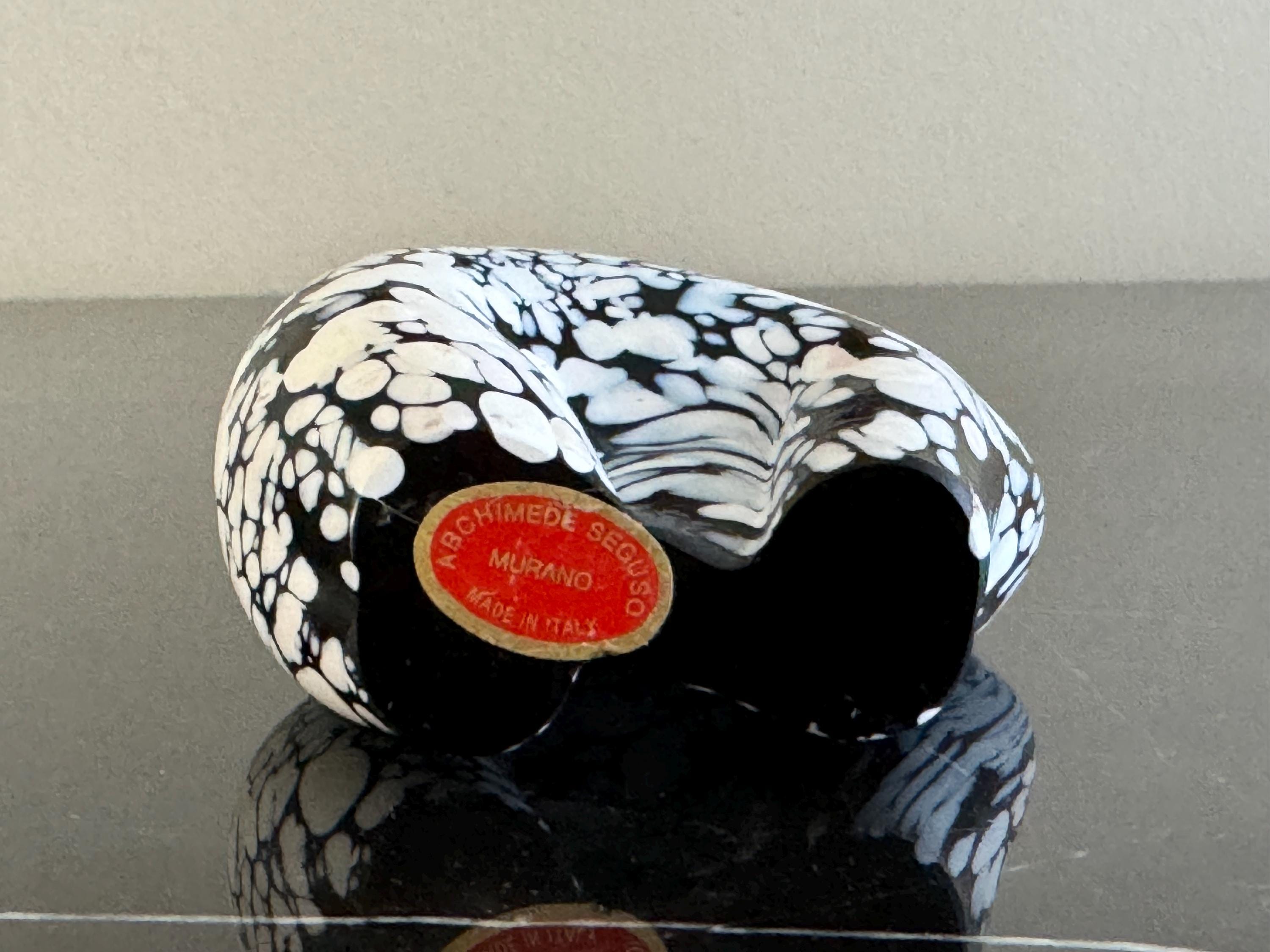 Vintage Archimede Seguso Italian Bianco Nero White/black Murano
