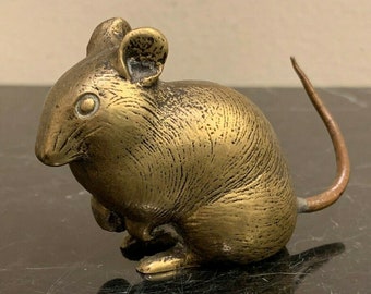 Vintage Bronze Mouse Rat Figurine