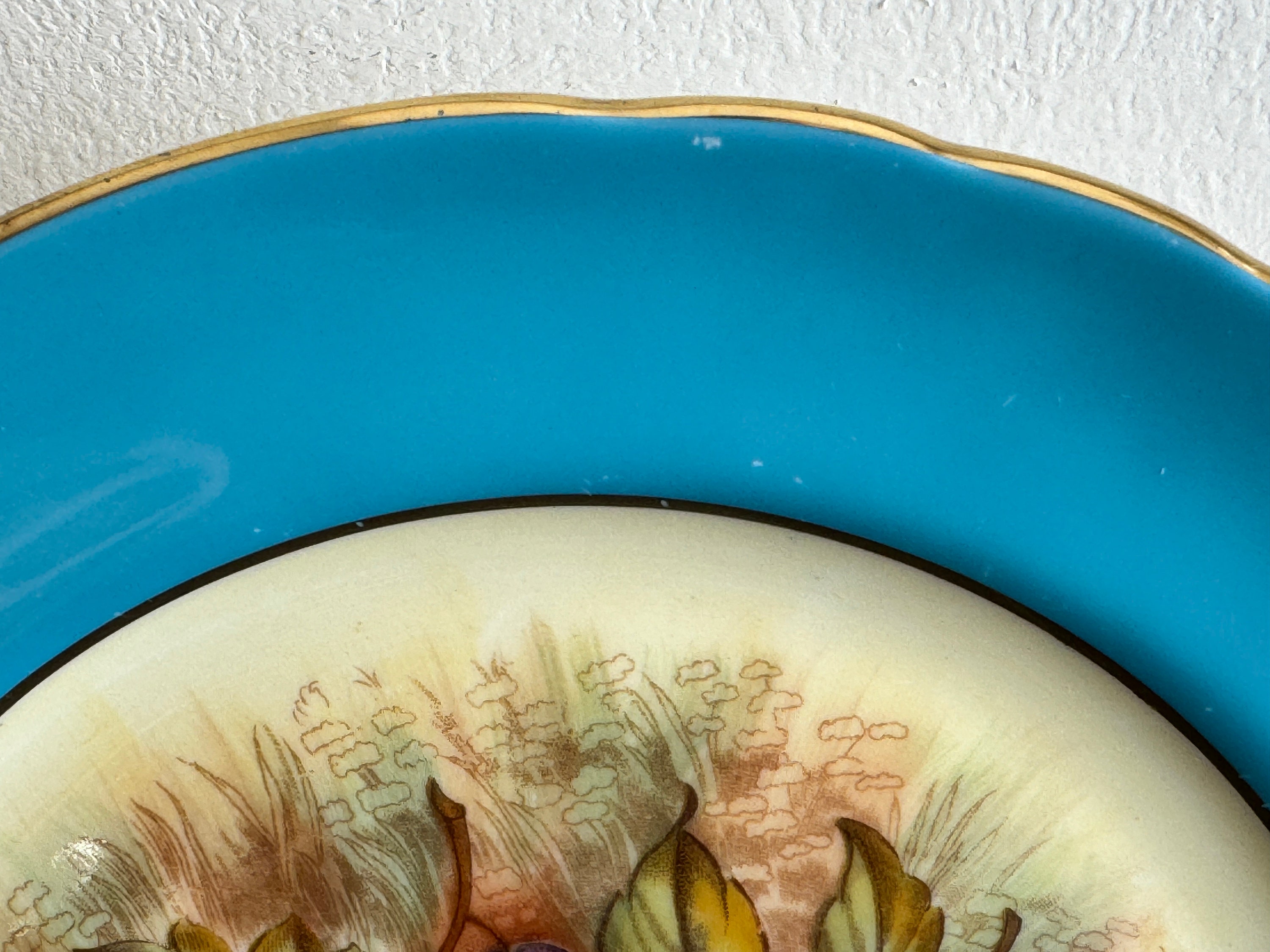 Aynsley Turquoise Orchard Fruit 8 1/4
