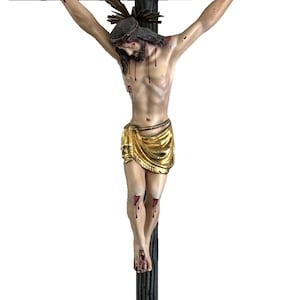 Vintage 27 1/4" Tall Wall Jesus Christ Santos Cross Crucifix