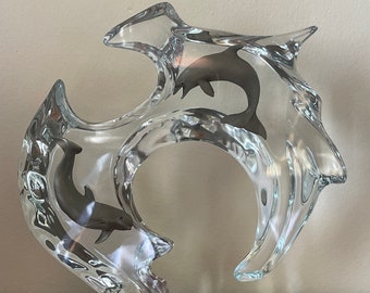 Impressive Dan Medina Limited Edition 382/2002 Lucite Dolphins