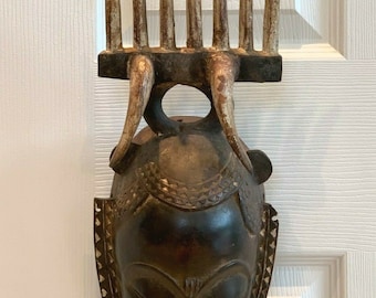Stunning Antique Tribal African Carved Wood Mask