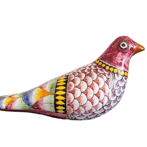 Romano Innocenti Large 11" Long Hand Painted Italian Pottery Bird Figurine