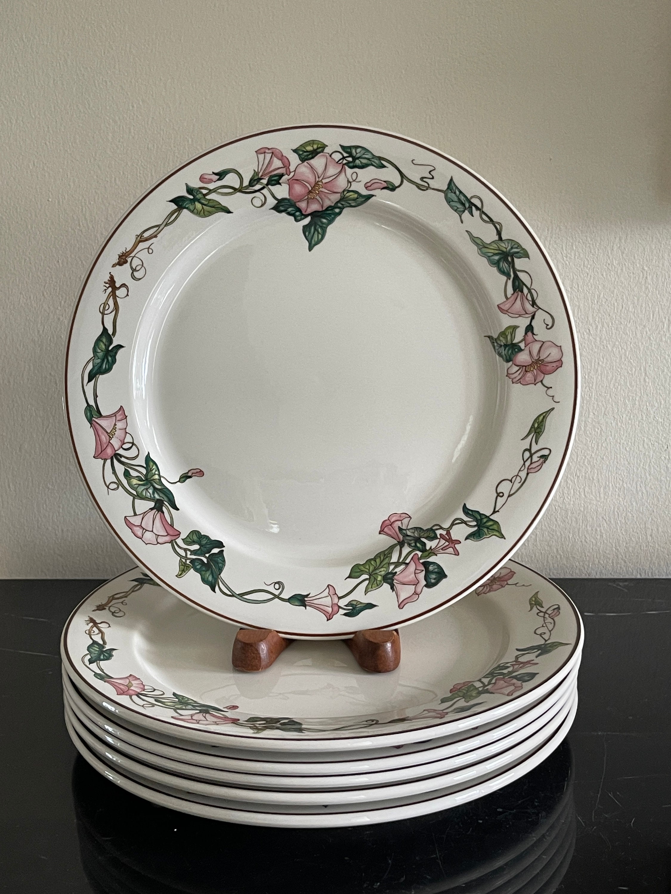 Lot De 6 Assiettes à Fruits En Porcelaine H&H à Décors