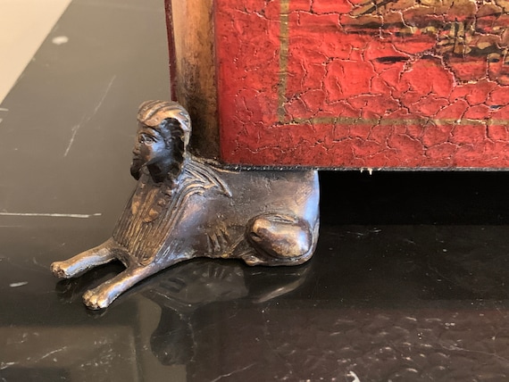 4387【美品】THEODORE ALEXANDER ブックケース 小物入れ Theodore Alexander Chinoiserie Decorative Wood Footed