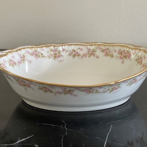 Antique Haviland Limoges France 9 3/4" Schleiger 844 Oval Vegetable Bowl