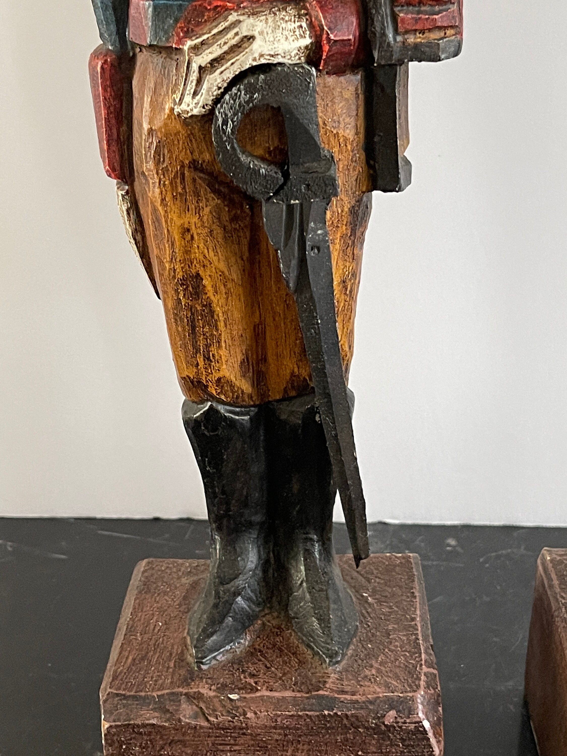 Antique Pair of Carved and Painted Wooden Soldiers - Etsy