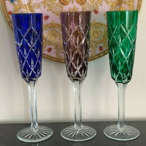 Crystal Clear Industries Tall Champagne Color Glasses 10" Set of 3