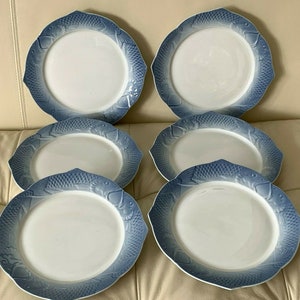 Royal Copenhagen Fish Rim 9 5/8" Luncheon Plates Decoration Number 1212/3002