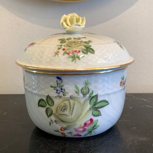 Vintage Herend Porcelain PBR Pattern Extra Large Lidded Sugar Bowl
