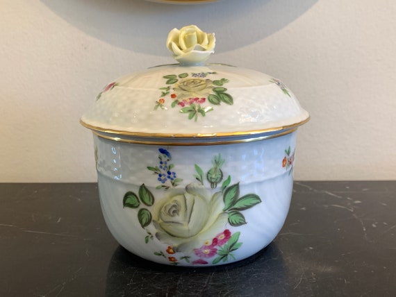 Vintage Herend Porcelain PBR Pattern Extra Large Lidded Sugar Bowl