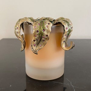 Jay Srongwater Candle with Enamel and Swarovski Crystals Covered Candle Holder