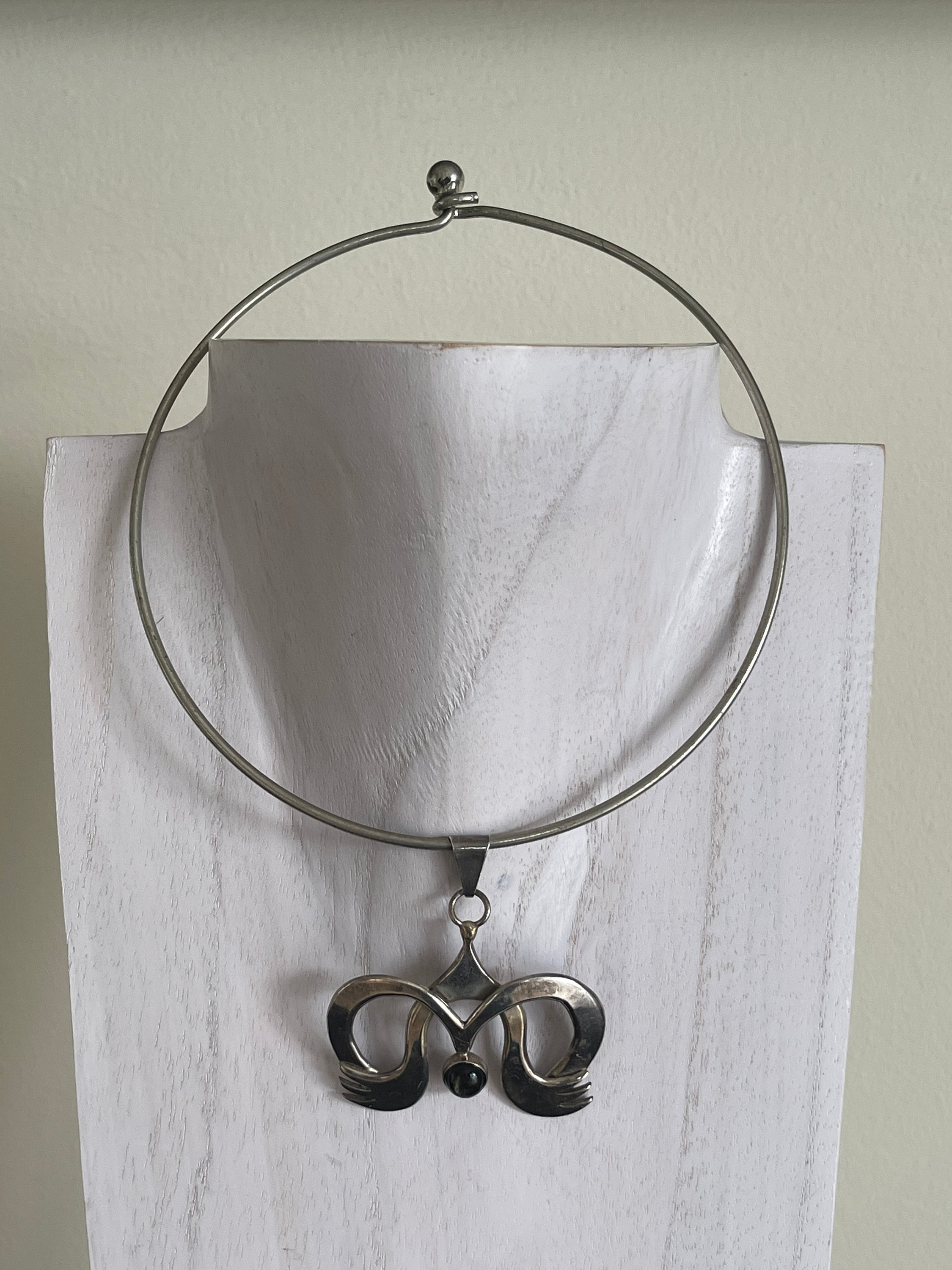 Vintage Taxco Mexico Rodolfo Espinoza Sterling Silver & Onyx