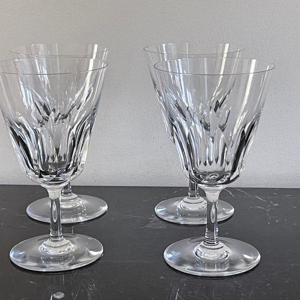 Baccarat Crystal Val de Loire Pattern 6" Water Goblet Glasses Set of 4