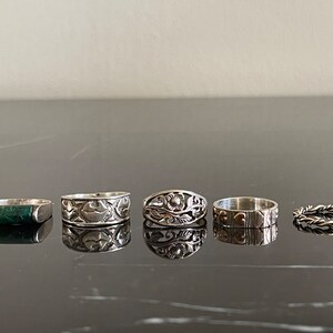 Fashion .925 Sterling Silver Size 6 Set of 5 Women Rings