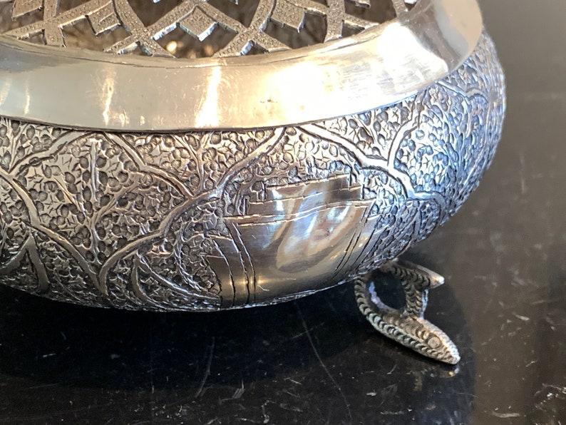 Silver Ornate Persian Islamic Incense Censer Box With Dove Etsy