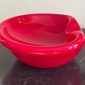 Murano Glass Huge Modern Red Cigar Ashtray or Decorative Bowl