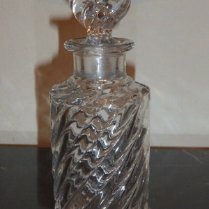 Antique Baccarat Empty Swirl Cut Glass Perfume Bottle
