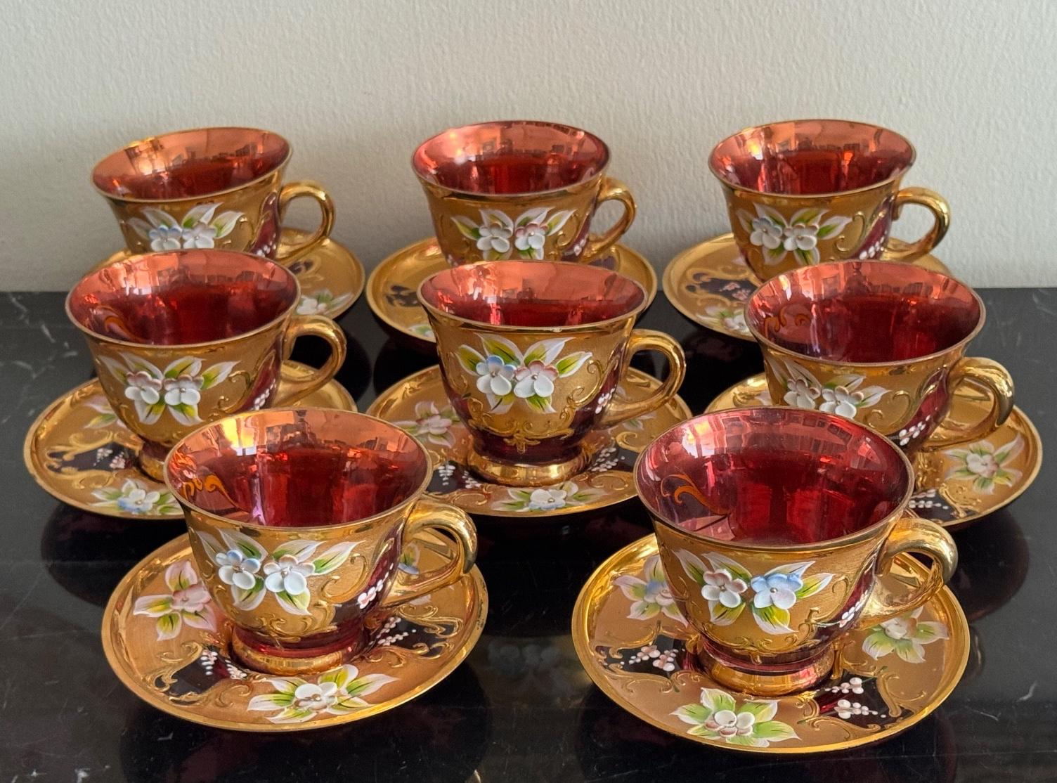 ▪︎ヴェネチア製LAGUNA MURANO GLASSムラーノグラスティーセット ヴェネチア製 LAGUNA MURANO GLASSムラーノ グラスティーセット