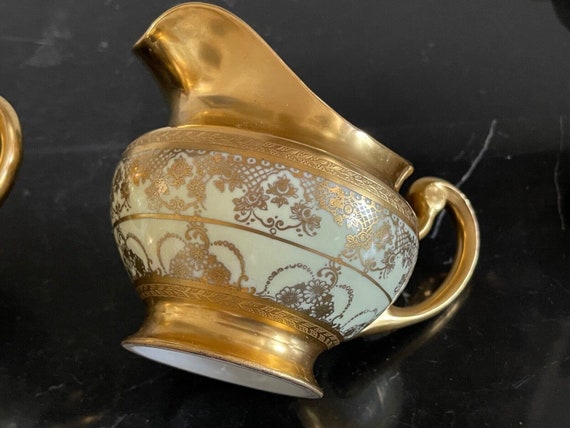 Hutschenreuther Selb Bavaria Porcelain 1929 Gold Encrusted Creamer