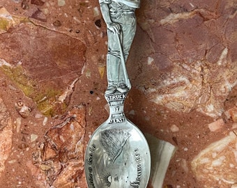 Golden Gate San Francisco Figural Gold Miner Sterling Silver Souvenir Spoon