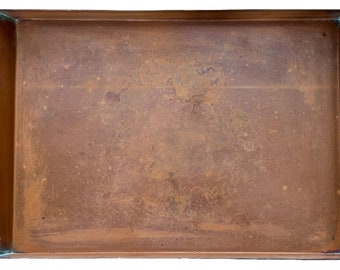 X Large Vintage Rectangular Copper Tray 25" by 17"