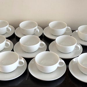 Rosenthal Germany Tapio Wirkkala Century White Set of 10 Footed Cups and Saucers