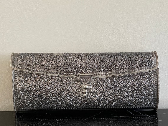 Matte Silver Oxidized Purse, Pattern : Printed, Style : Clutch bag at Best  Price in Delhi