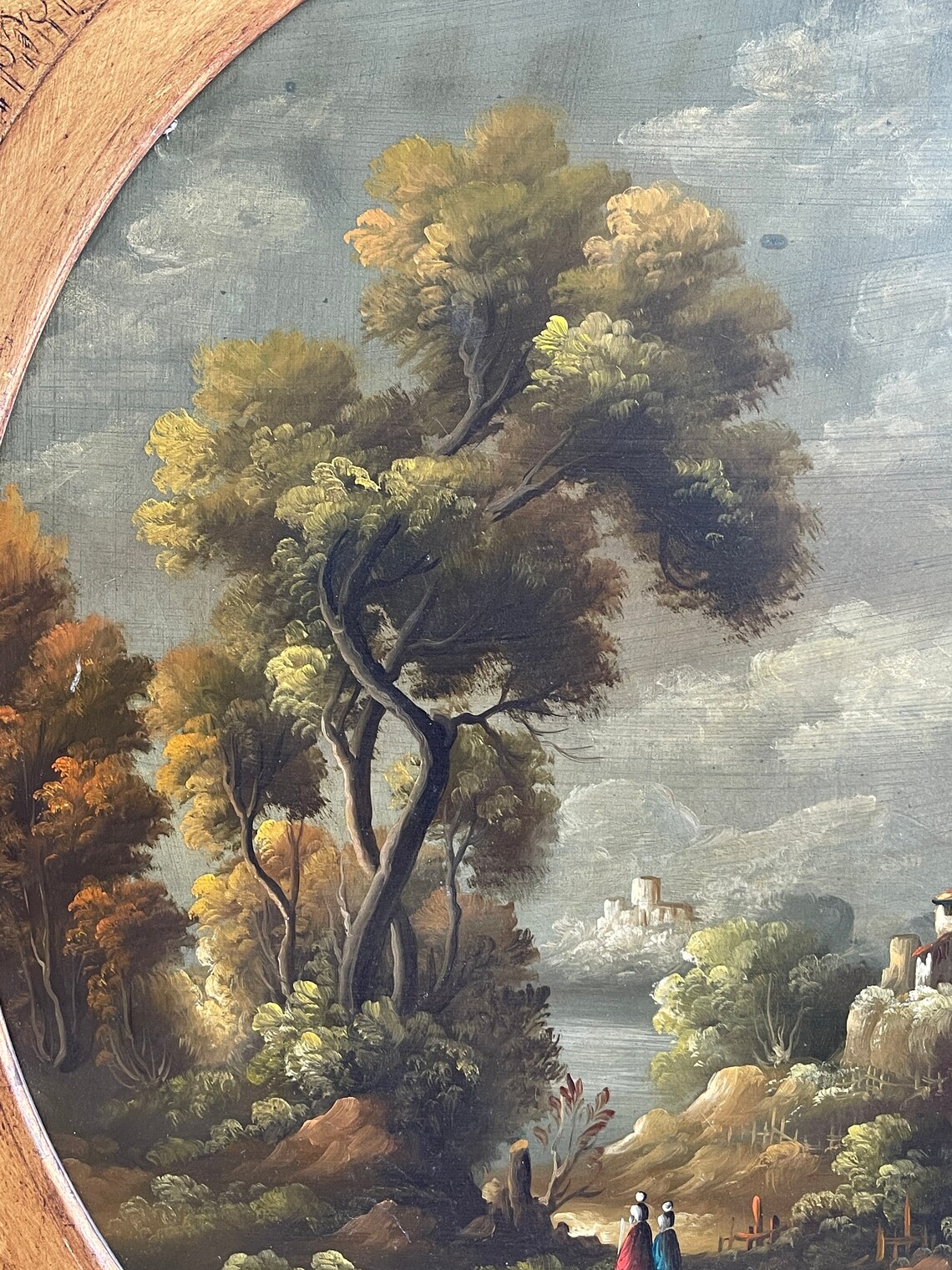 Original Van Ros Landscape Oil Painting on Board With Gilt - Etsy