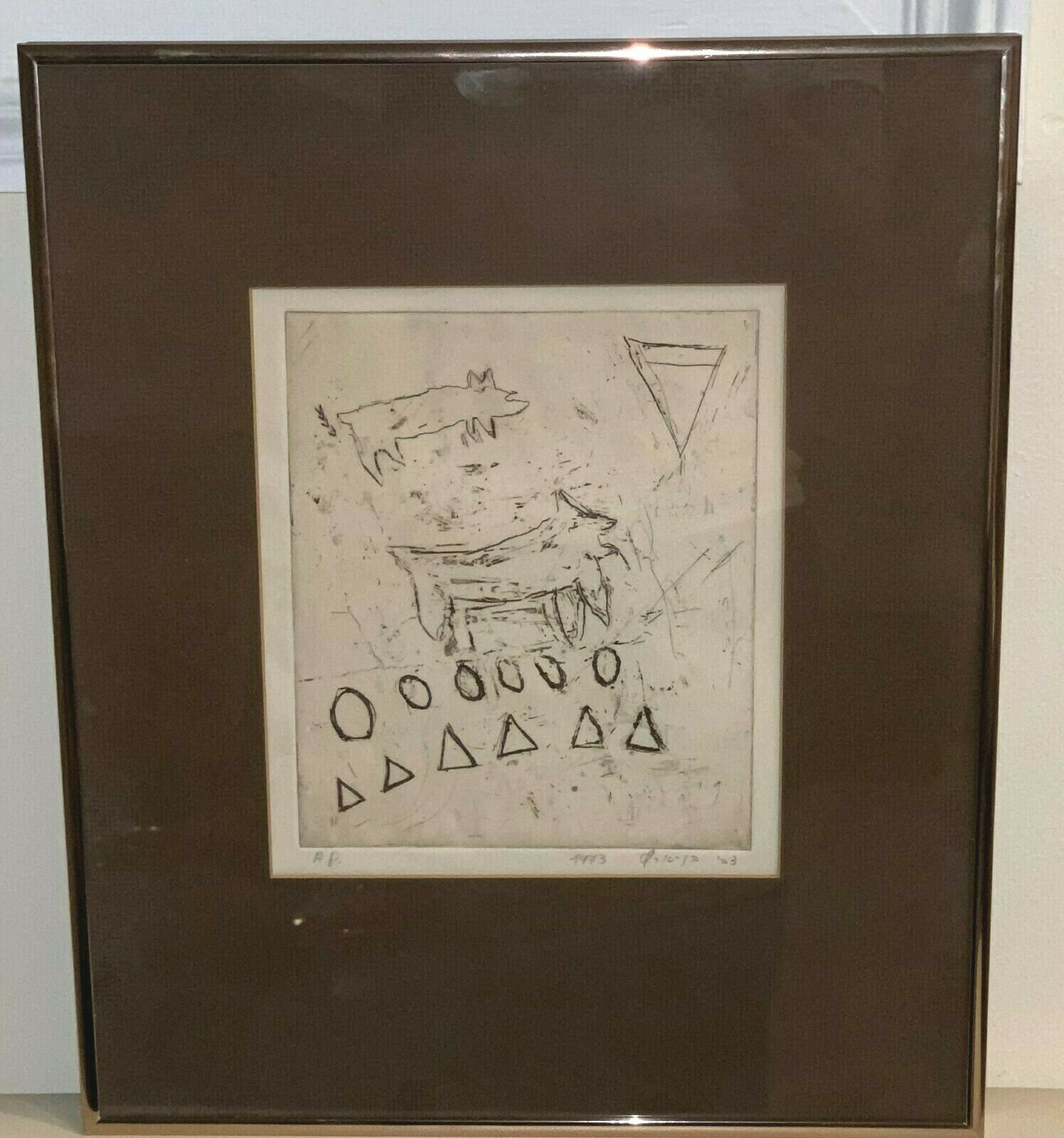 ヘンリー・ミラー　Early Music(1973年作)  銅版画　直サイン 素晴らしい ヘンリー・ミラー Early Music(1973年作) 銅版画 直