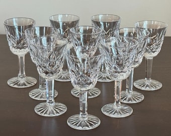 Juego vintage de 10 copas para licor Waterford Crystal con diseño Lismore.