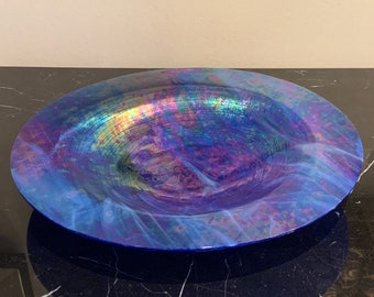 Spectacular Iridescent Green and Blue Tone Plate