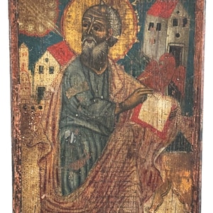 Eastern Orthodox Hand Painted Saint John the Evangelist Religious Icon *