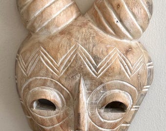 Vintage African Hand Carved Wooden Guro Zamble Mask