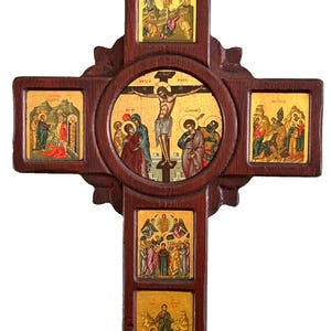 Blessing Byzantine Orthodox Church Christianity Icons Wood Wall Cross