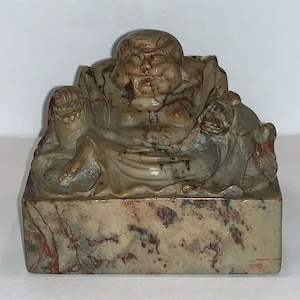 Antique Chinese Carved Stone Buddha Statue