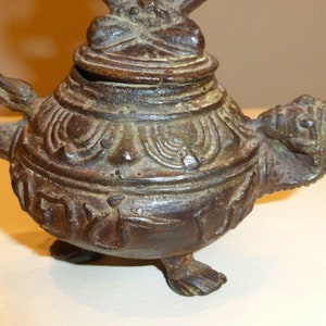 Magnificent Antique Chinese Bronze Cast Ritual Dragon and Buddha Censer