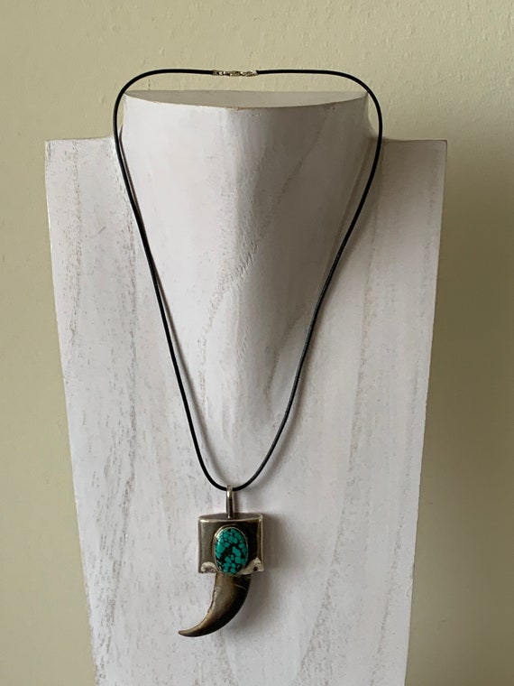 Rare Modernistic Navajo Turquoise Sterling Native American Jewelry Silver Ben Begaye Necklace Rare Modernistic Navajo Turquoise Sterling Native American Jewelry Silver Ben Begaye Necklace