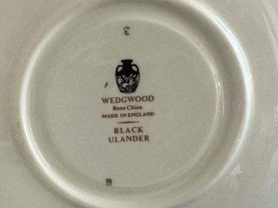 Wedgwood Bone China Black Ulander 5 Cups and 7 Saucers - Etsy