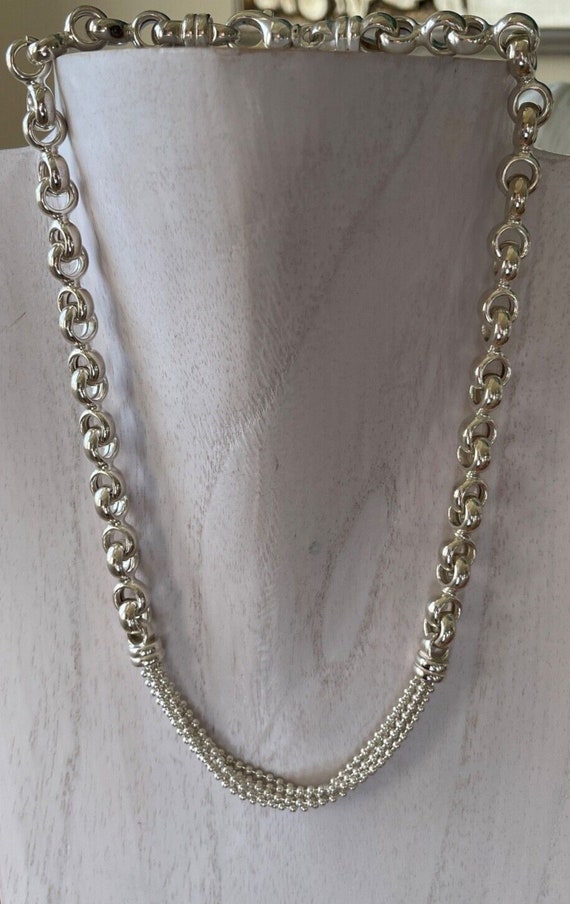 Fashion .925 Sterling Silver Chain Necklace Made in Italy 49 Grams